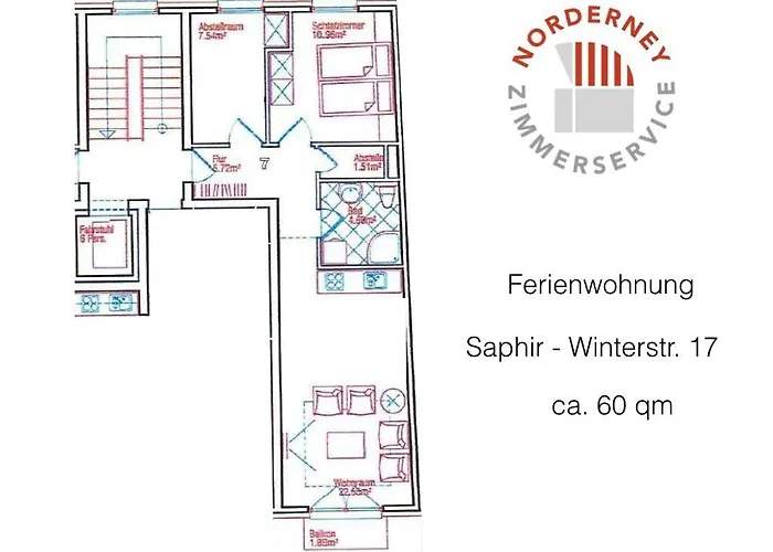 アパート Winterstrasse 17 - Saphir ノルダーナイ